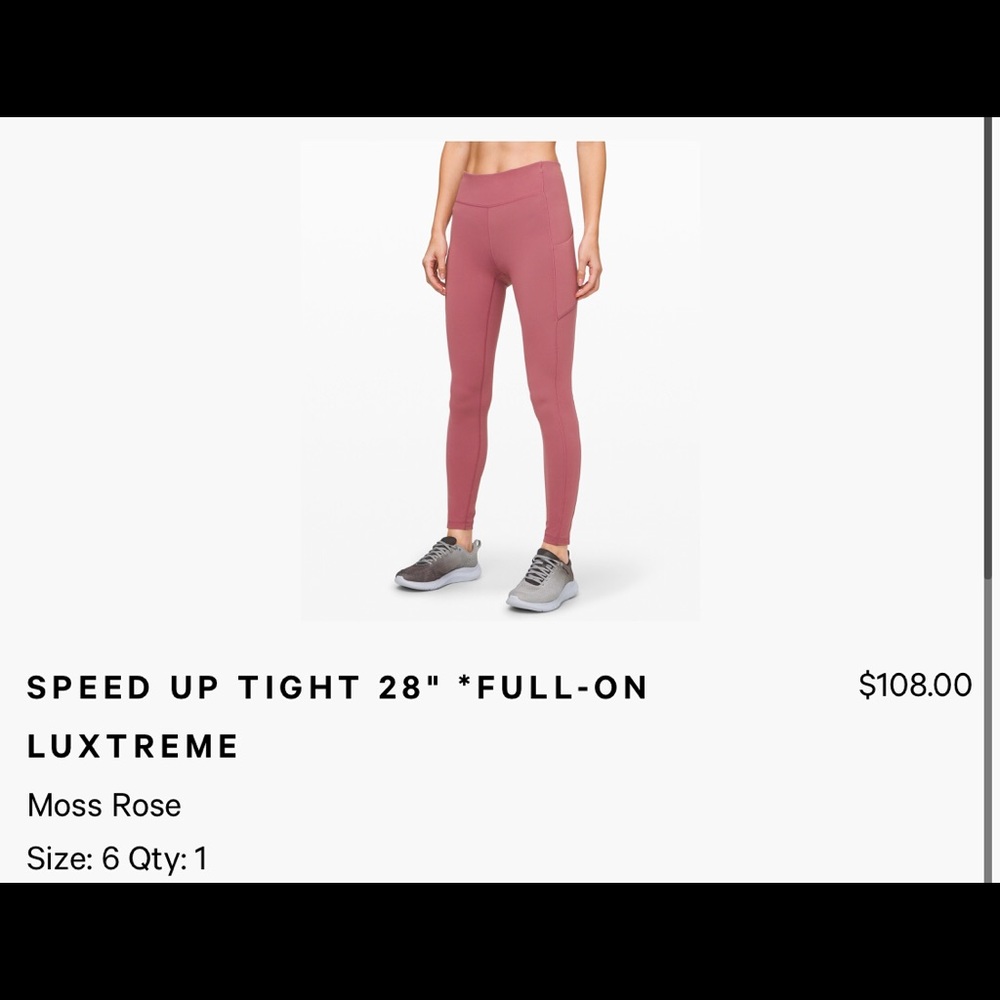 Lululemon ⚡️ Speed Up Moss Rose Luxtreme